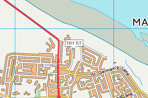 TS11 7LT map - OS VectorMap District (Ordnance Survey)