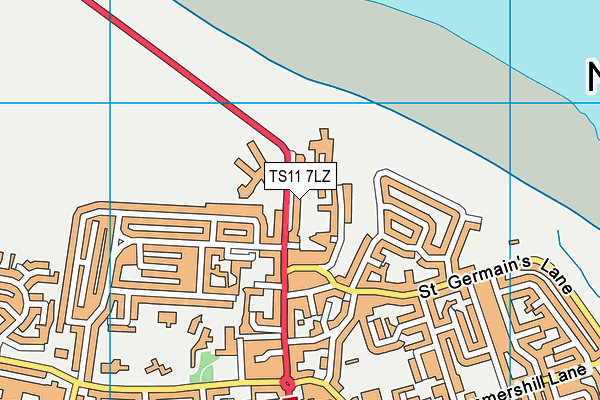 TS11 7LZ map - OS VectorMap District (Ordnance Survey)