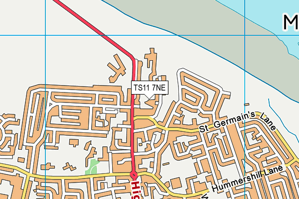 TS11 7NE map - OS VectorMap District (Ordnance Survey)