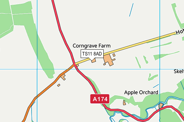 TS11 8AD map - OS VectorMap District (Ordnance Survey)