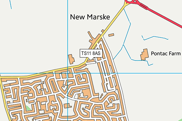 TS11 8AS map - OS VectorMap District (Ordnance Survey)