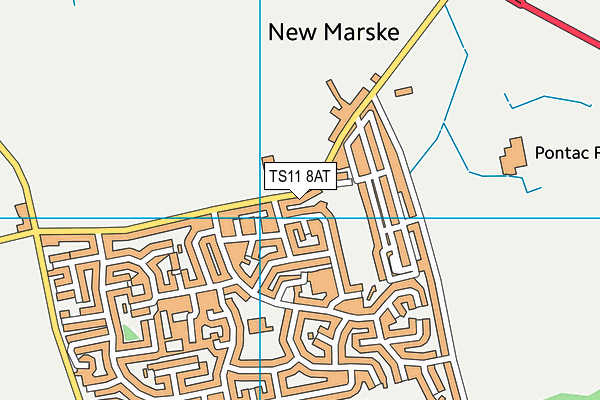 TS11 8AT map - OS VectorMap District (Ordnance Survey)