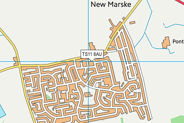 TS11 8AU map - OS VectorMap District (Ordnance Survey)