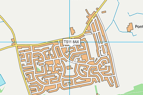 TS11 8AX map - OS VectorMap District (Ordnance Survey)