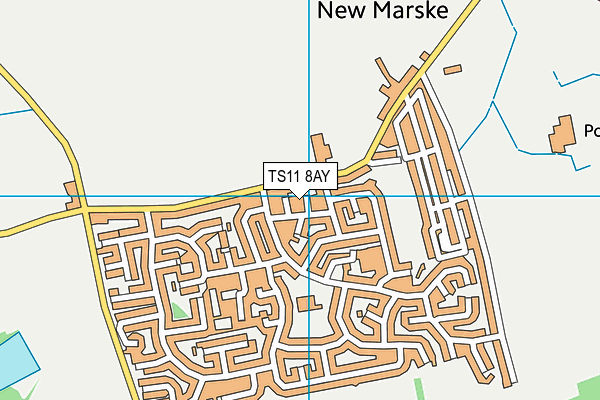 TS11 8AY map - OS VectorMap District (Ordnance Survey)