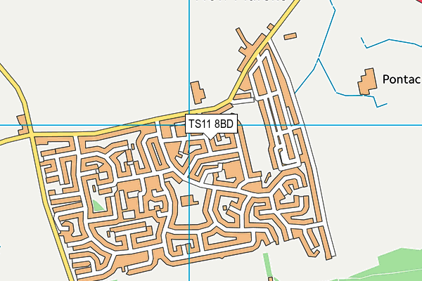 TS11 8BD map - OS VectorMap District (Ordnance Survey)