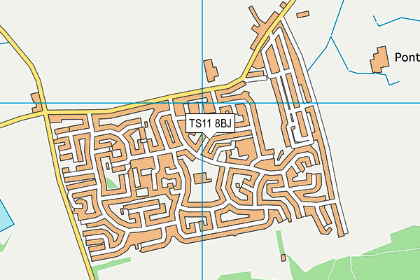 TS11 8BJ map - OS VectorMap District (Ordnance Survey)