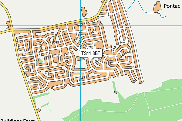 TS11 8BT map - OS VectorMap District (Ordnance Survey)