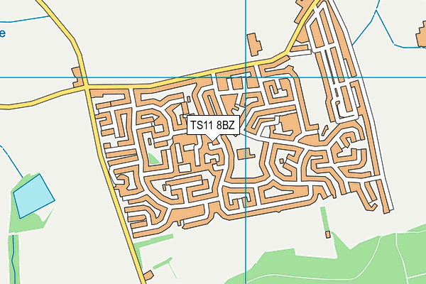TS11 8BZ map - OS VectorMap District (Ordnance Survey)