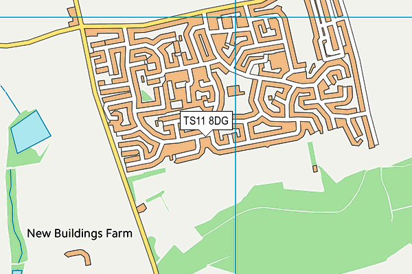 TS11 8DG map - OS VectorMap District (Ordnance Survey)