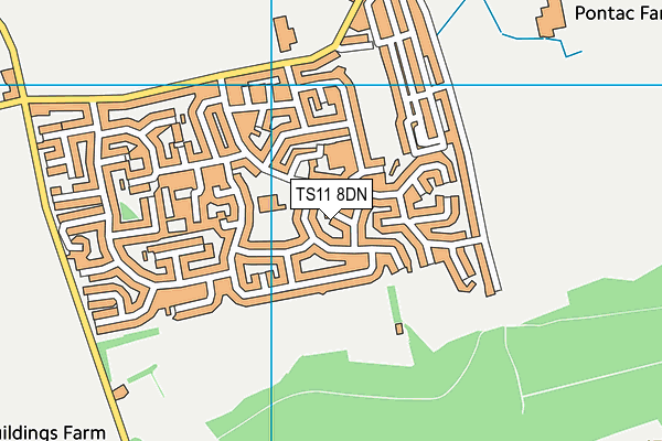 TS11 8DN map - OS VectorMap District (Ordnance Survey)