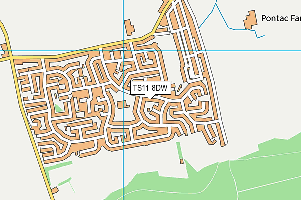 TS11 8DW map - OS VectorMap District (Ordnance Survey)