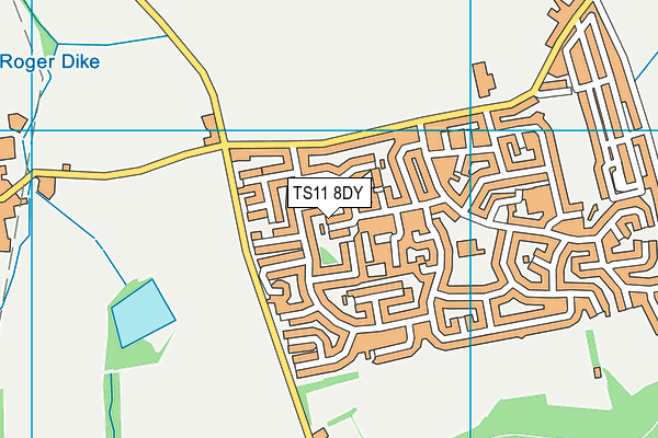 TS11 8DY map - OS VectorMap District (Ordnance Survey)