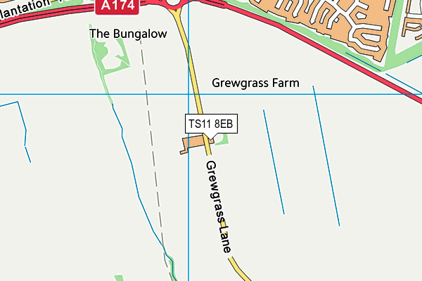 TS11 8EB map - OS VectorMap District (Ordnance Survey)