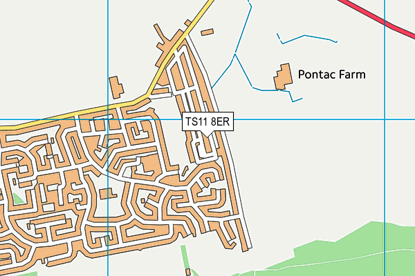 TS11 8ER map - OS VectorMap District (Ordnance Survey)