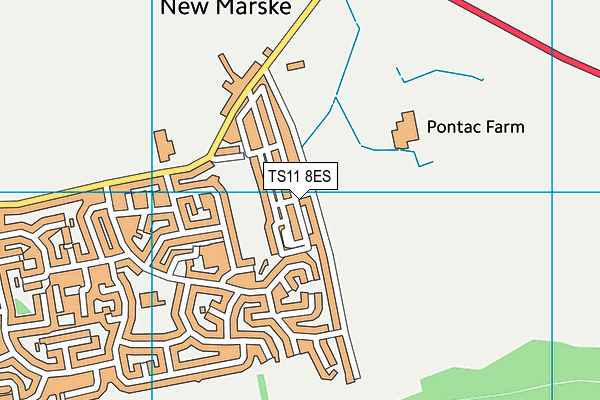 TS11 8ES map - OS VectorMap District (Ordnance Survey)