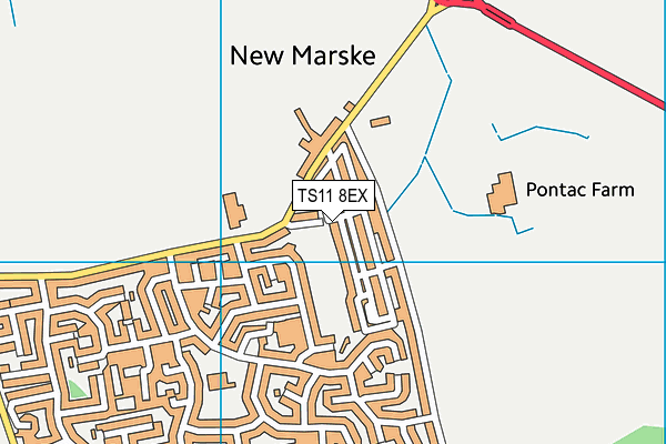 TS11 8EX map - OS VectorMap District (Ordnance Survey)