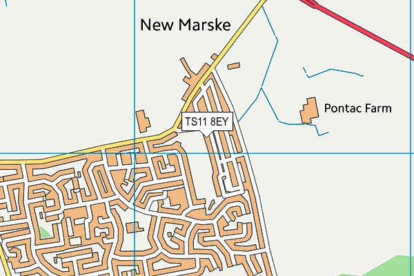 TS11 8EY map - OS VectorMap District (Ordnance Survey)