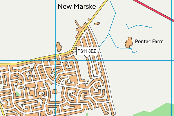 TS11 8EZ map - OS VectorMap District (Ordnance Survey)