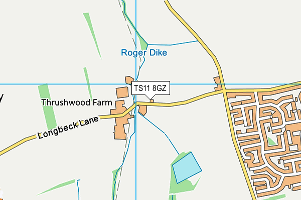 TS11 8GZ map - OS VectorMap District (Ordnance Survey)