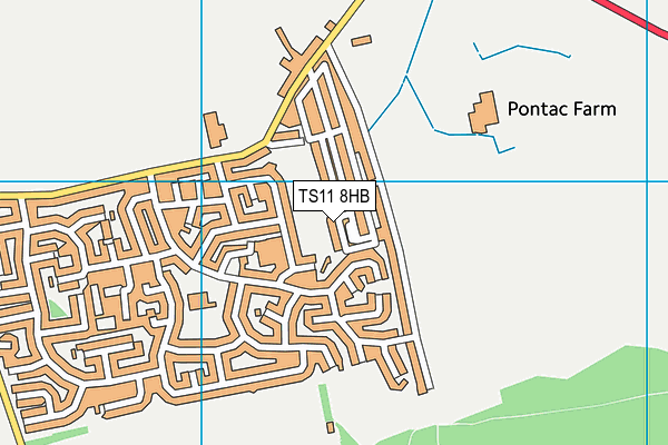 TS11 8HB map - OS VectorMap District (Ordnance Survey)