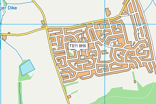 TS11 8HX map - OS VectorMap District (Ordnance Survey)