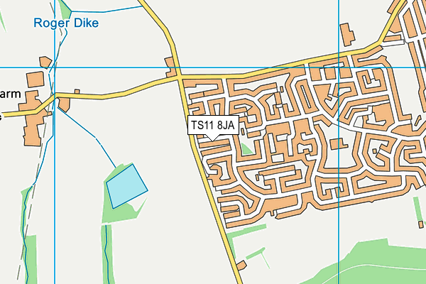 TS11 8JA map - OS VectorMap District (Ordnance Survey)