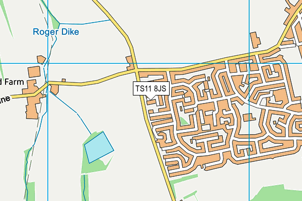 TS11 8JS map - OS VectorMap District (Ordnance Survey)
