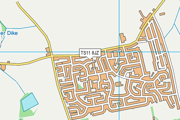 TS11 8JZ map - OS VectorMap District (Ordnance Survey)