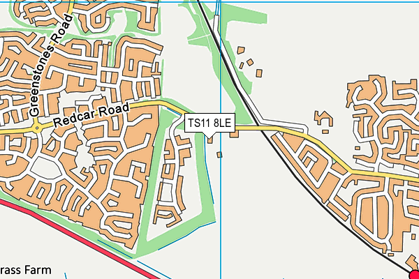 TS11 8LE map - OS VectorMap District (Ordnance Survey)