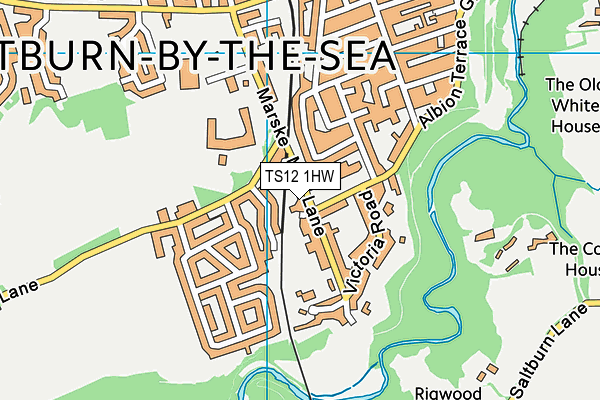 TS12 1HW map - OS VectorMap District (Ordnance Survey)