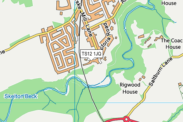 TS12 1JQ map - OS VectorMap District (Ordnance Survey)