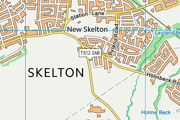 TS12 2AB map - OS VectorMap District (Ordnance Survey)