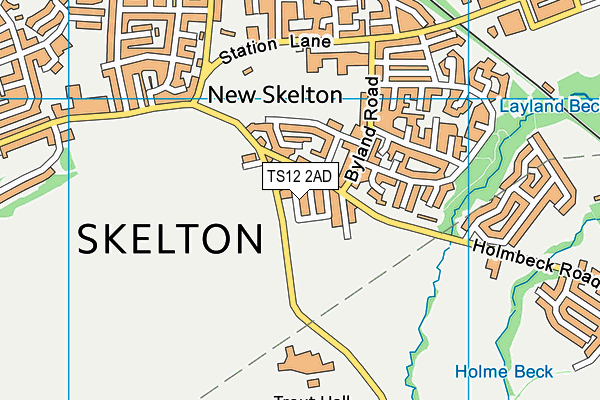 TS12 2AD map - OS VectorMap District (Ordnance Survey)