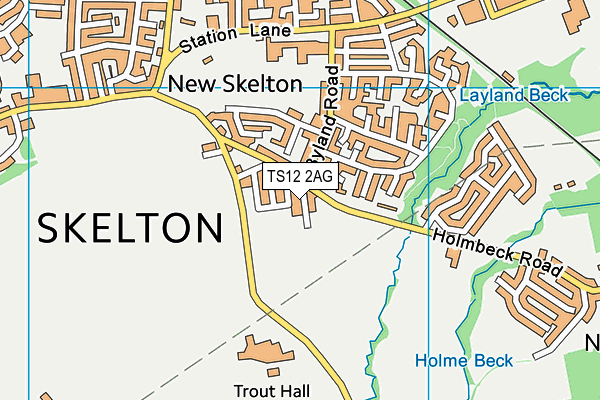 TS12 2AG map - OS VectorMap District (Ordnance Survey)