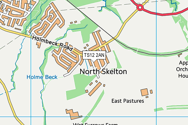 TS12 2AN map - OS VectorMap District (Ordnance Survey)