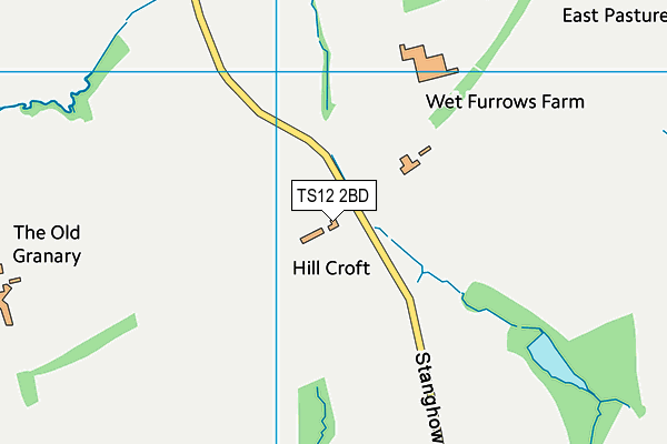 TS12 2BD map - OS VectorMap District (Ordnance Survey)