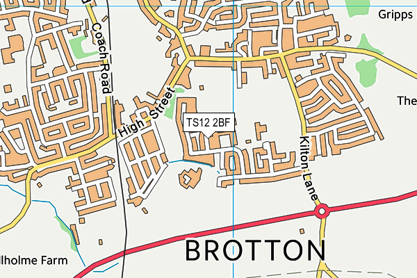 TS12 2BF map - OS VectorMap District (Ordnance Survey)