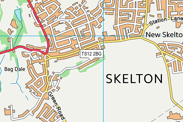 TS12 2BG map - OS VectorMap District (Ordnance Survey)