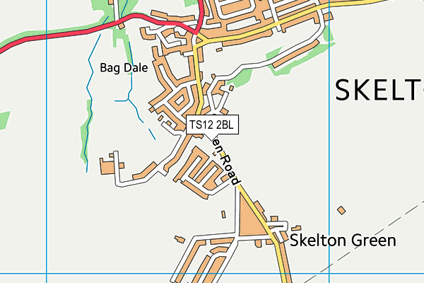 TS12 2BL map - OS VectorMap District (Ordnance Survey)