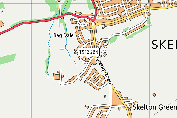 TS12 2BN map - OS VectorMap District (Ordnance Survey)