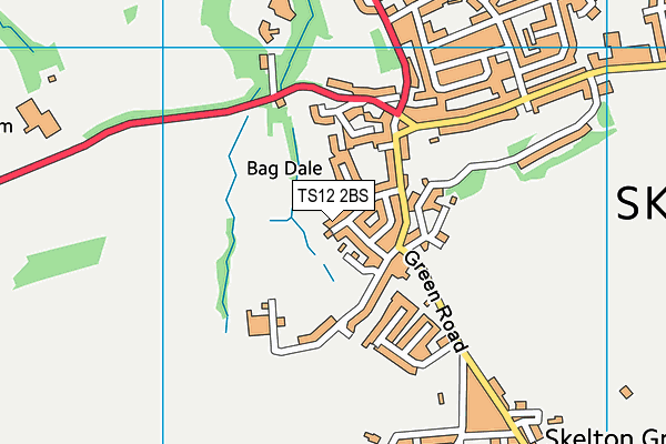 TS12 2BS map - OS VectorMap District (Ordnance Survey)