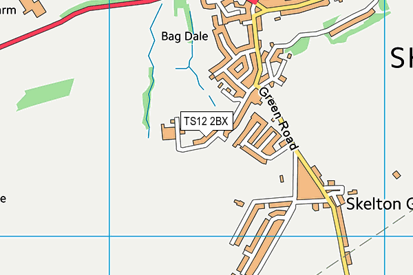 TS12 2BX map - OS VectorMap District (Ordnance Survey)