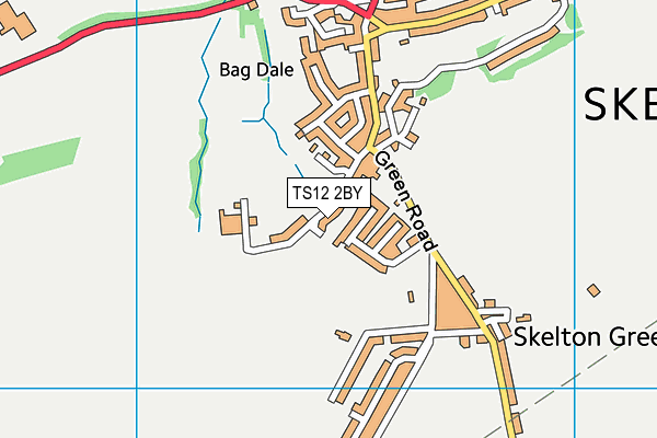 TS12 2BY map - OS VectorMap District (Ordnance Survey)