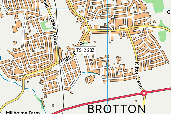 TS12 2BZ map - OS VectorMap District (Ordnance Survey)