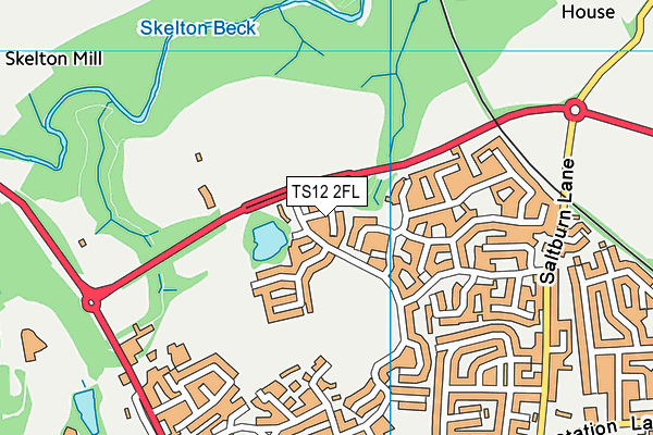 TS12 2FL map - OS VectorMap District (Ordnance Survey)