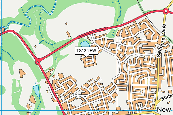 TS12 2FW map - OS VectorMap District (Ordnance Survey)