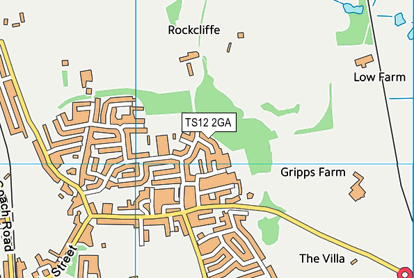 TS12 2GA map - OS VectorMap District (Ordnance Survey)
