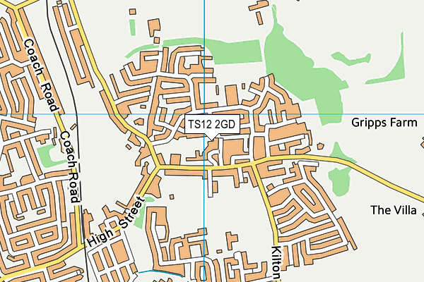 TS12 2GD map - OS VectorMap District (Ordnance Survey)