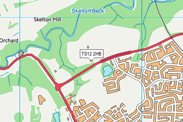 TS12 2HB map - OS VectorMap District (Ordnance Survey)